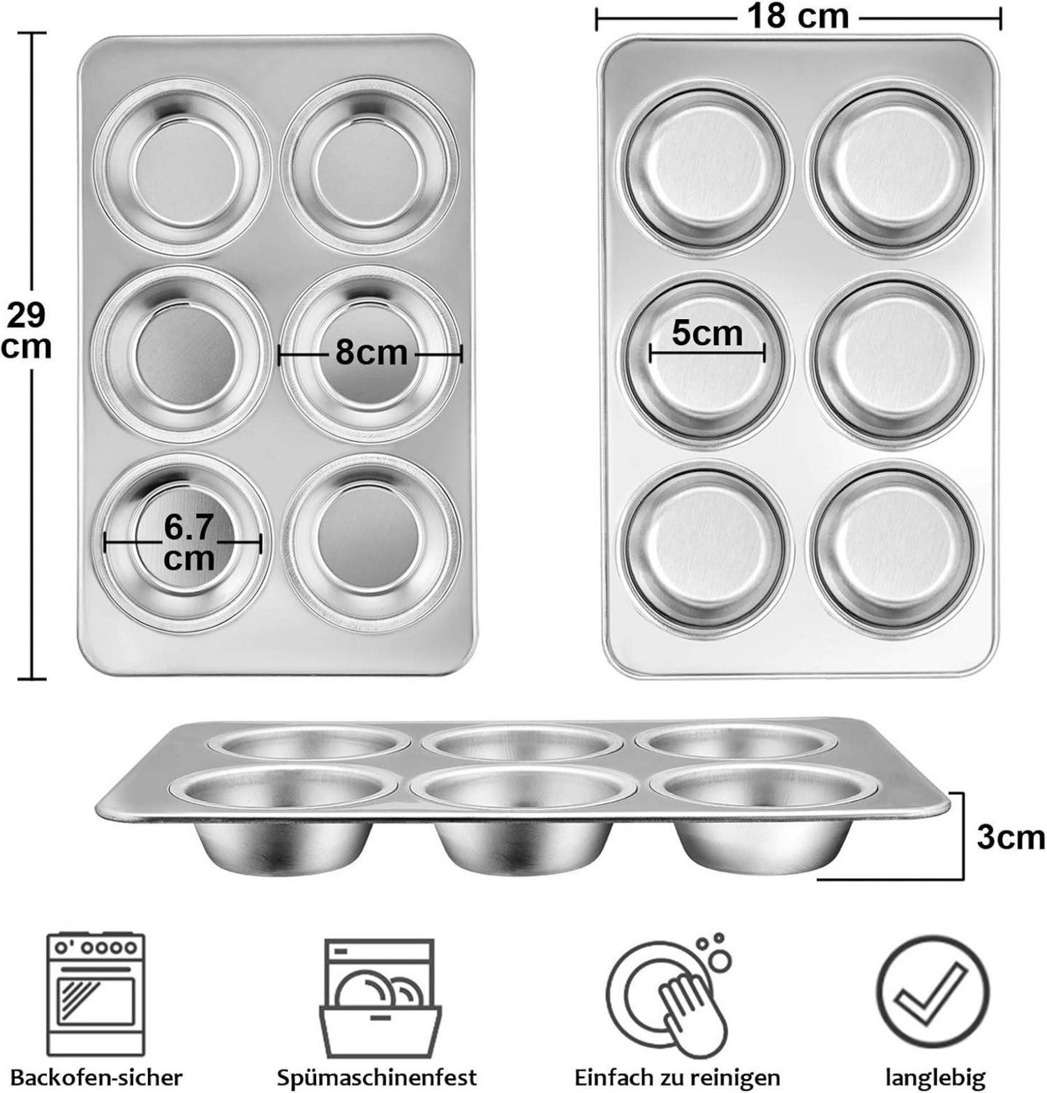 Homikit Edelstahl Muffinform Set 6er Muffin Backblech