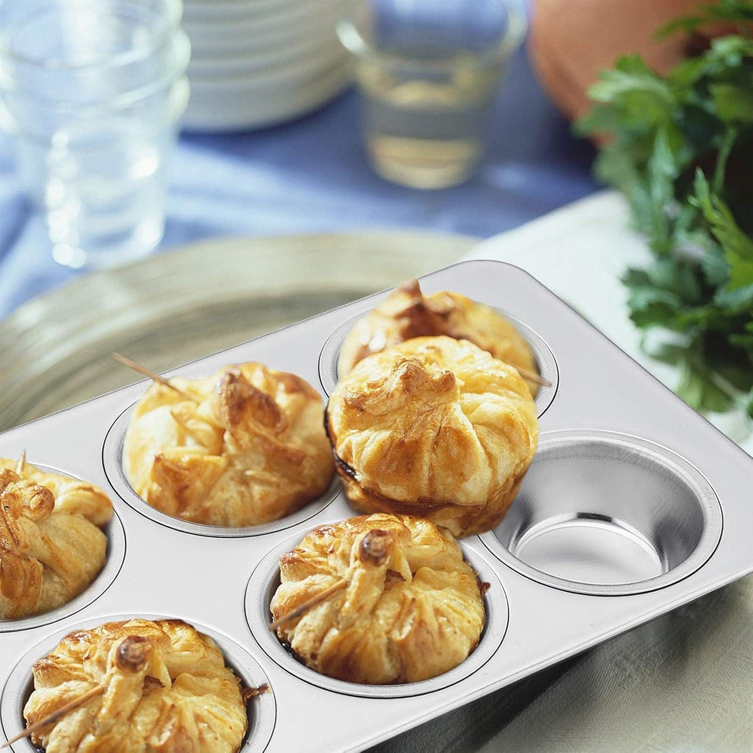 Muffinform Edelstahl Backblech Set 6er Muffins Cupcakes Pudding Brownies 29x18cm