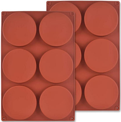 Silikonformen für Kuchen und Seife, 2er Pack, 6-fach 4-Zoll
