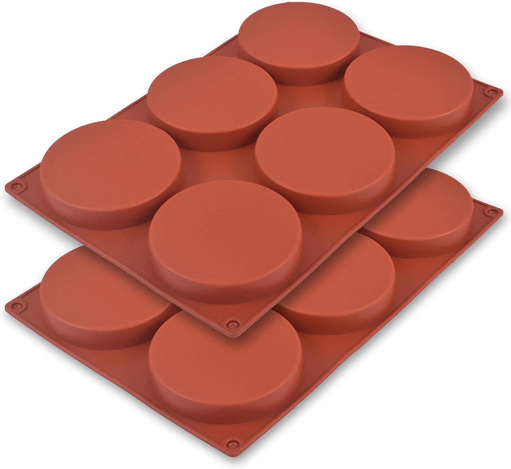 Silikon-Kuchenform 6er Set für Kuchen, Seife, Harz - 4-Zoll Rundform