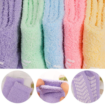 Flauschige Stoppersocken Damen 5er Set Winter Kuschelsocken