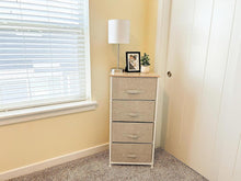YITAHOME Schmale Kommode mit 4 Schubladen Stoff Modern