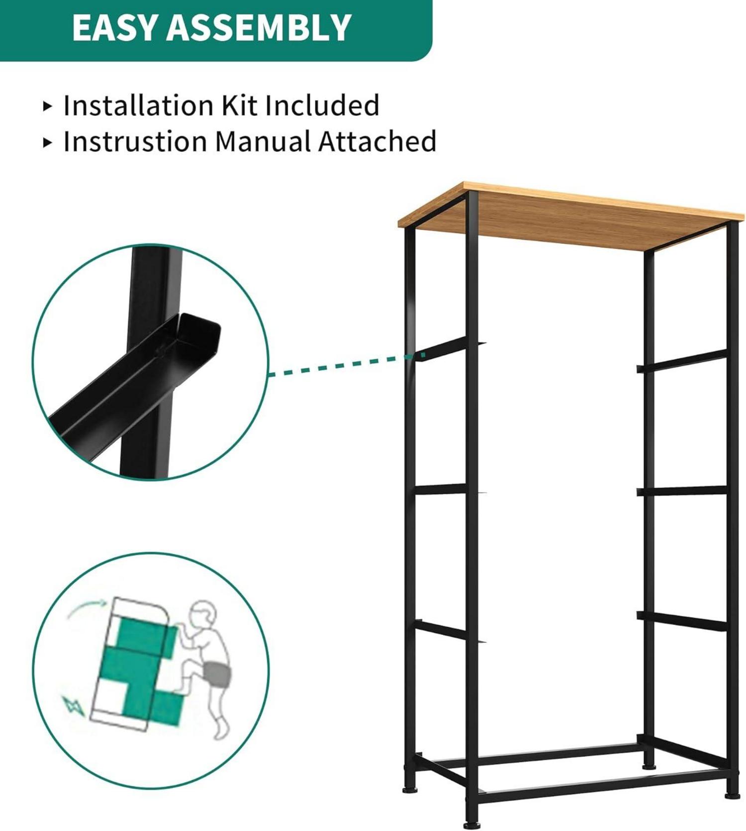 YITAHOME Schmale Kommode mit 4 Schubladen Stoff Industrial Stil dunkelgrau