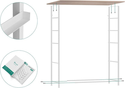 YITAHOME Schmale Aufbewahrungskommode mit 5 Stoffschubladen, Moderner Stil, 95 cm, Hellgrau