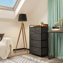 YITAHOME Kommode mit 5 Schubladen Stoff Industrial Stil