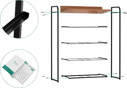 YITAHOME Kommode 5 Schubladen Stoff Industrial Stil Dunkelgrau