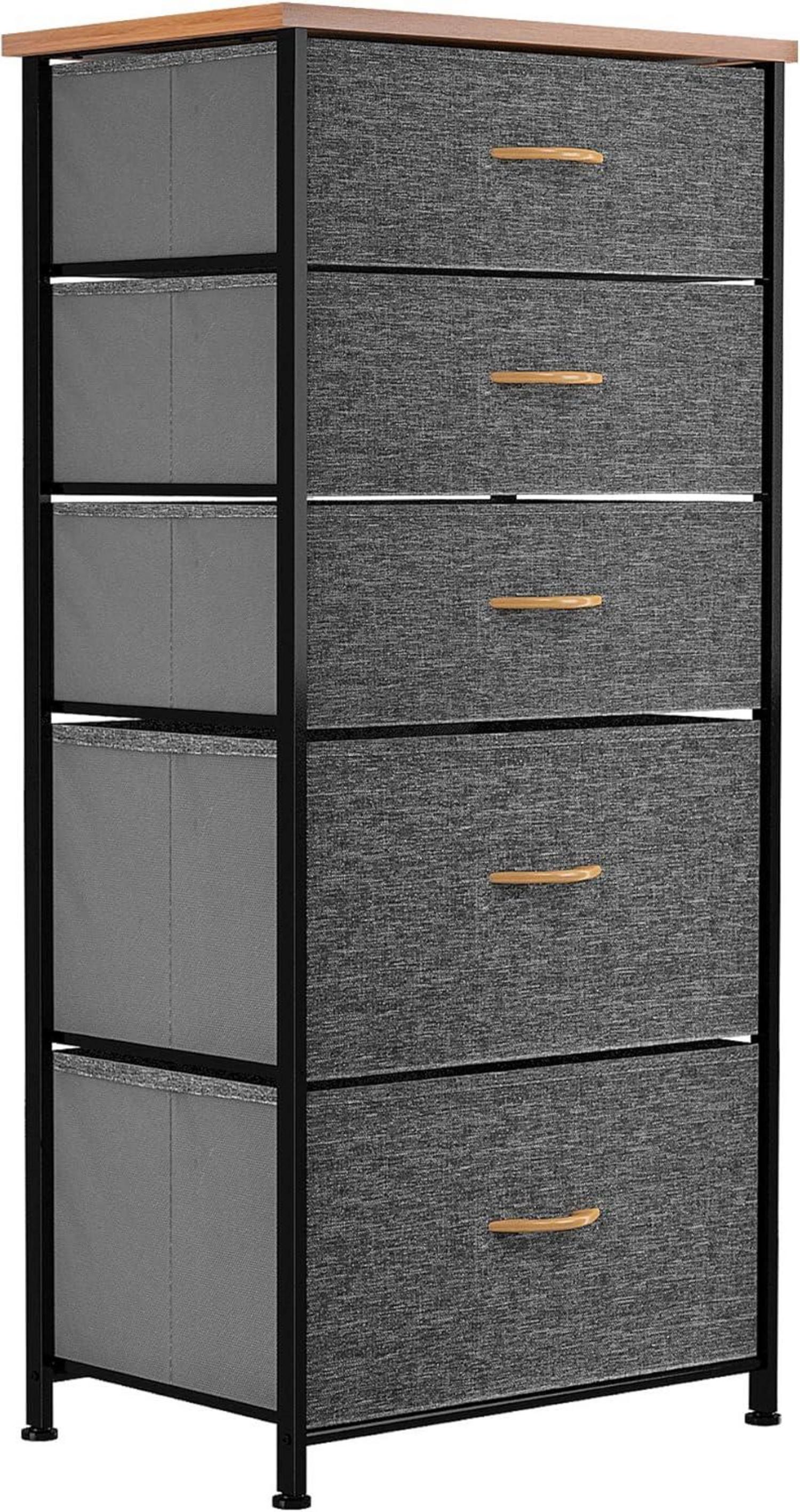 YITAHOME Aufbewahrungskommode mit 5 Schubladen Stoff Industrial Stil