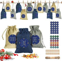 Adventskalender zum Befüllen mit Stoffsäckchen, Zahlen
