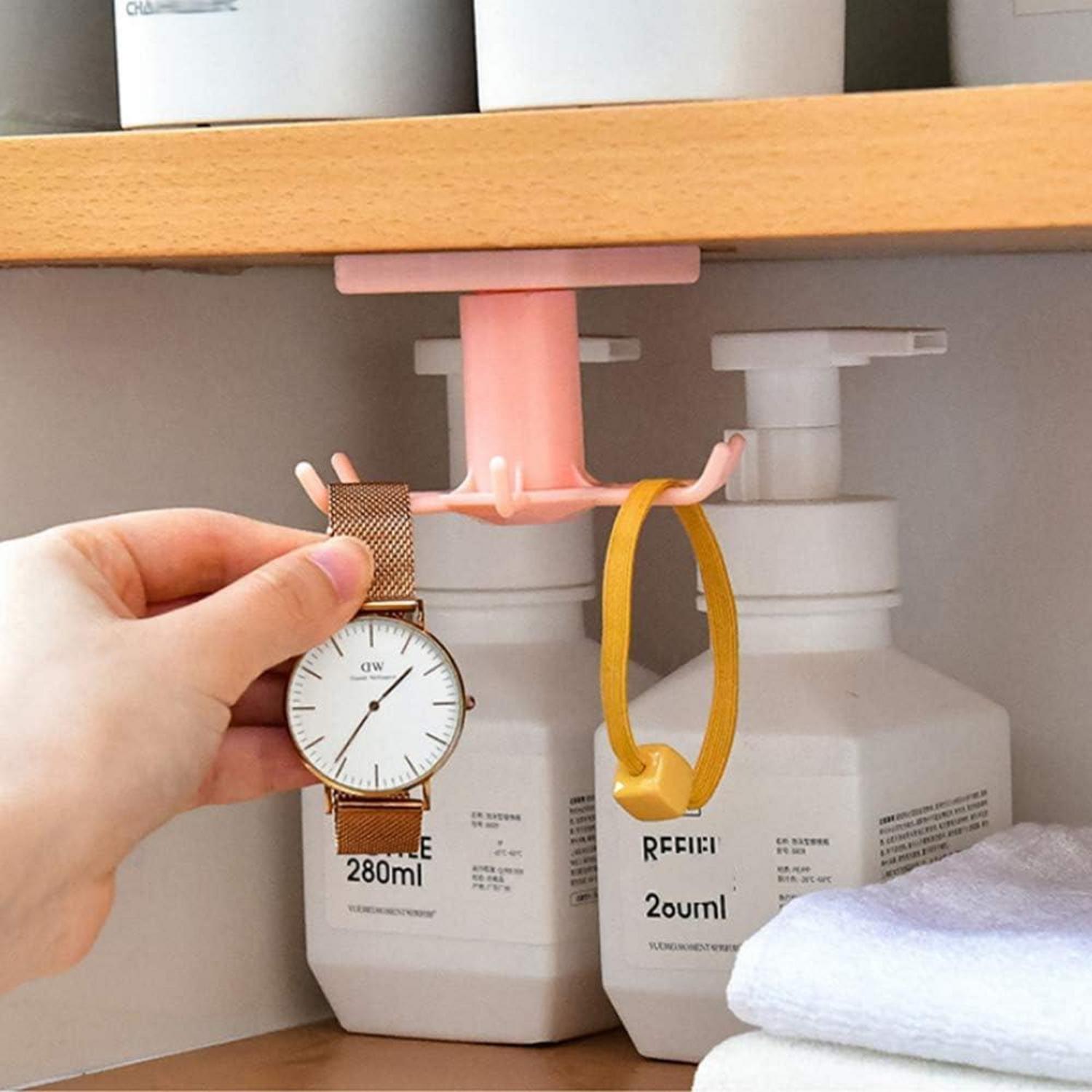 EigPluy 2 Stücke Hakenleiste Küchenutensilien 360° Drehung Organizer Rack