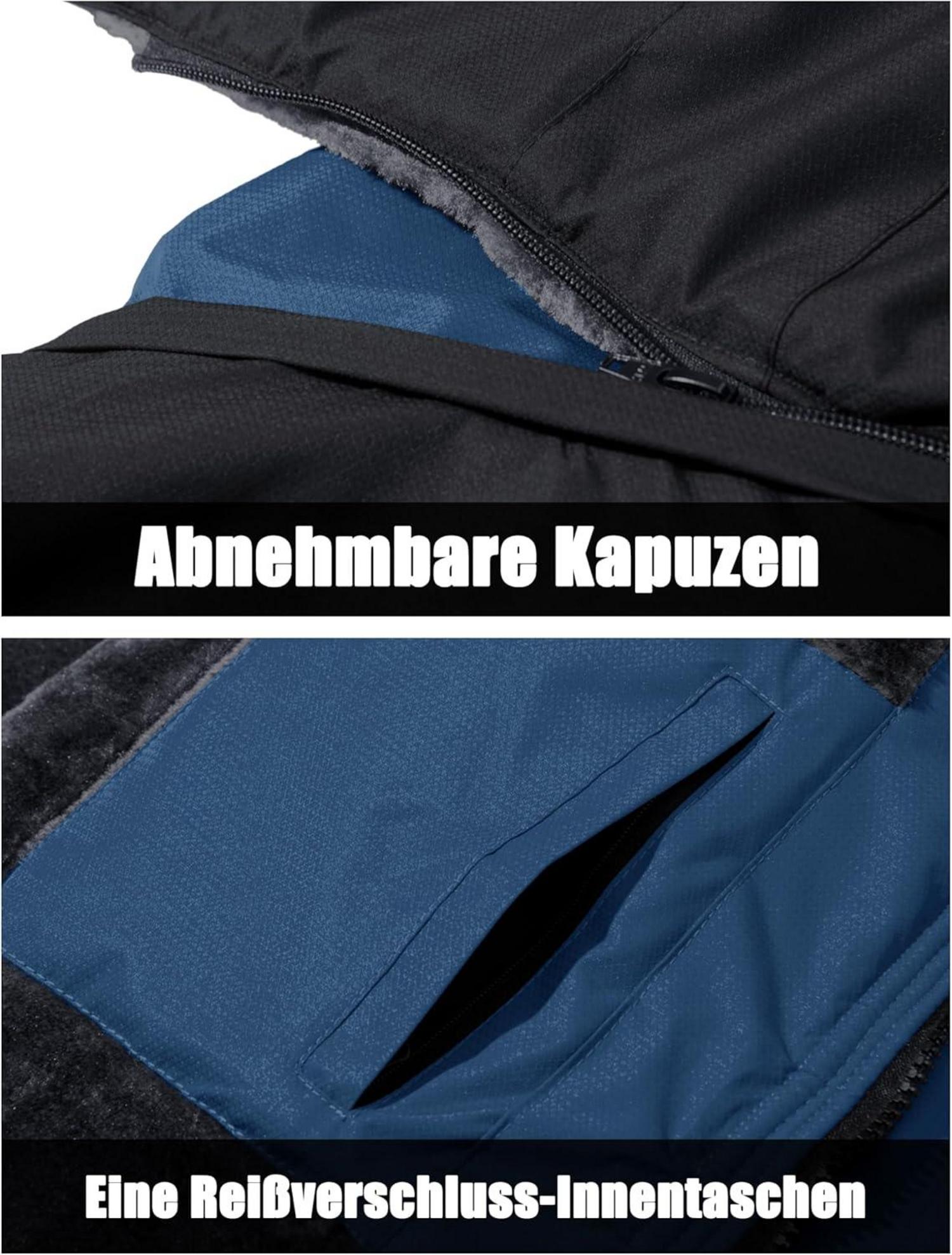 Herren Winter Skijacke Fleece Gefüttert Jacke Outdoor