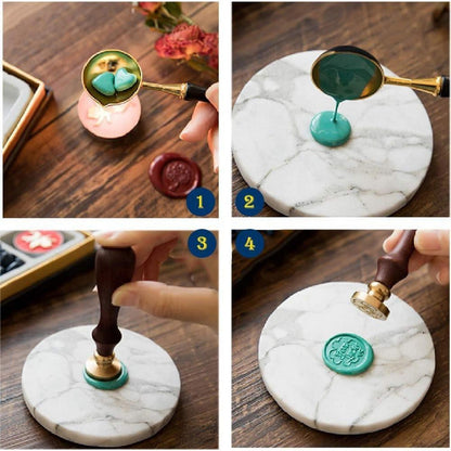 Wachssiegel Stempel Set mit Wachsperlen & Zubehör