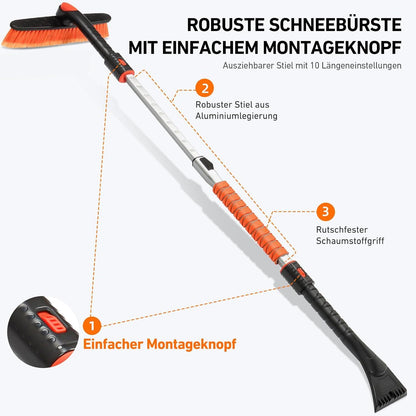AstroAI 3in1 Eiskratzer Auto mit Besen 120CM Lang