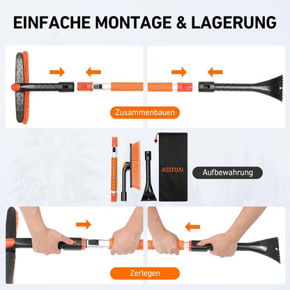 Eiskratzer Schneebesen 120CM Ausziehbarer Eisschaber 360 Grad Drehbar