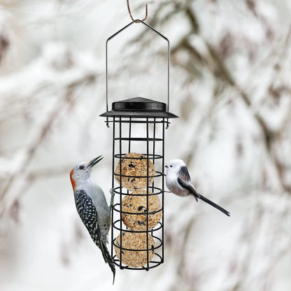 Urban Deco Vogelfutterspender Metall Aufhängen Braun Wetterschutz 3 Stück