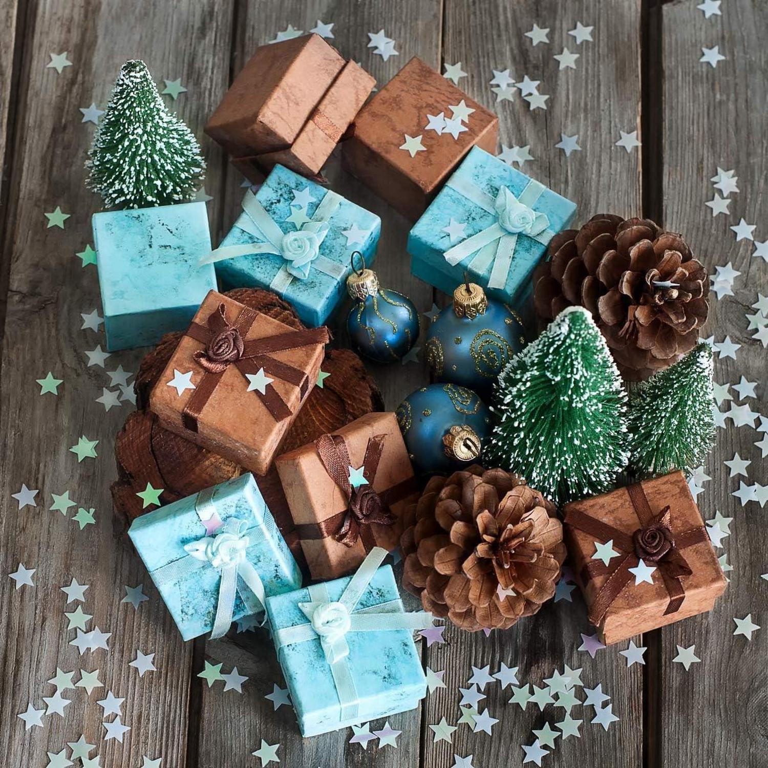 Mini Tannenbaum Künstlicher Weihnachtsbaum Schnee Holzsockel