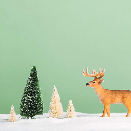 9er Set Mini Tannenbaum, künstlich mit Schnee und Holzsockel, 3Größen