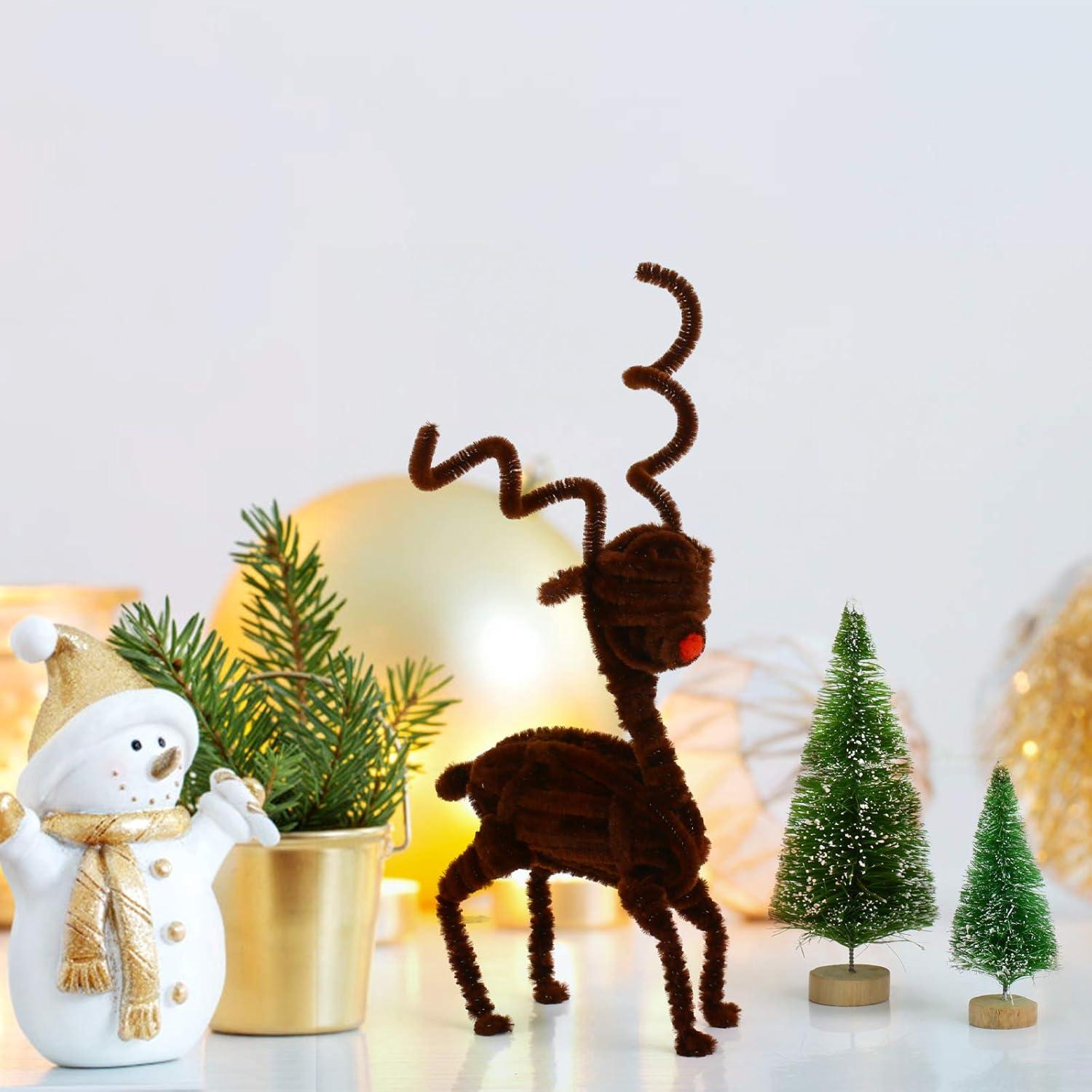 Künstlicher Mini Weihnachtsbaum 9 Stück Schnee Holzsockel 3 Größen