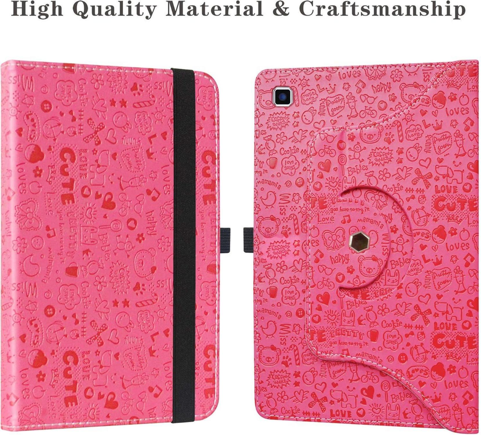 Tablet Hülle TECLAST P20HD M40 - 360° Drehbar Standfunktion - Rosenrot