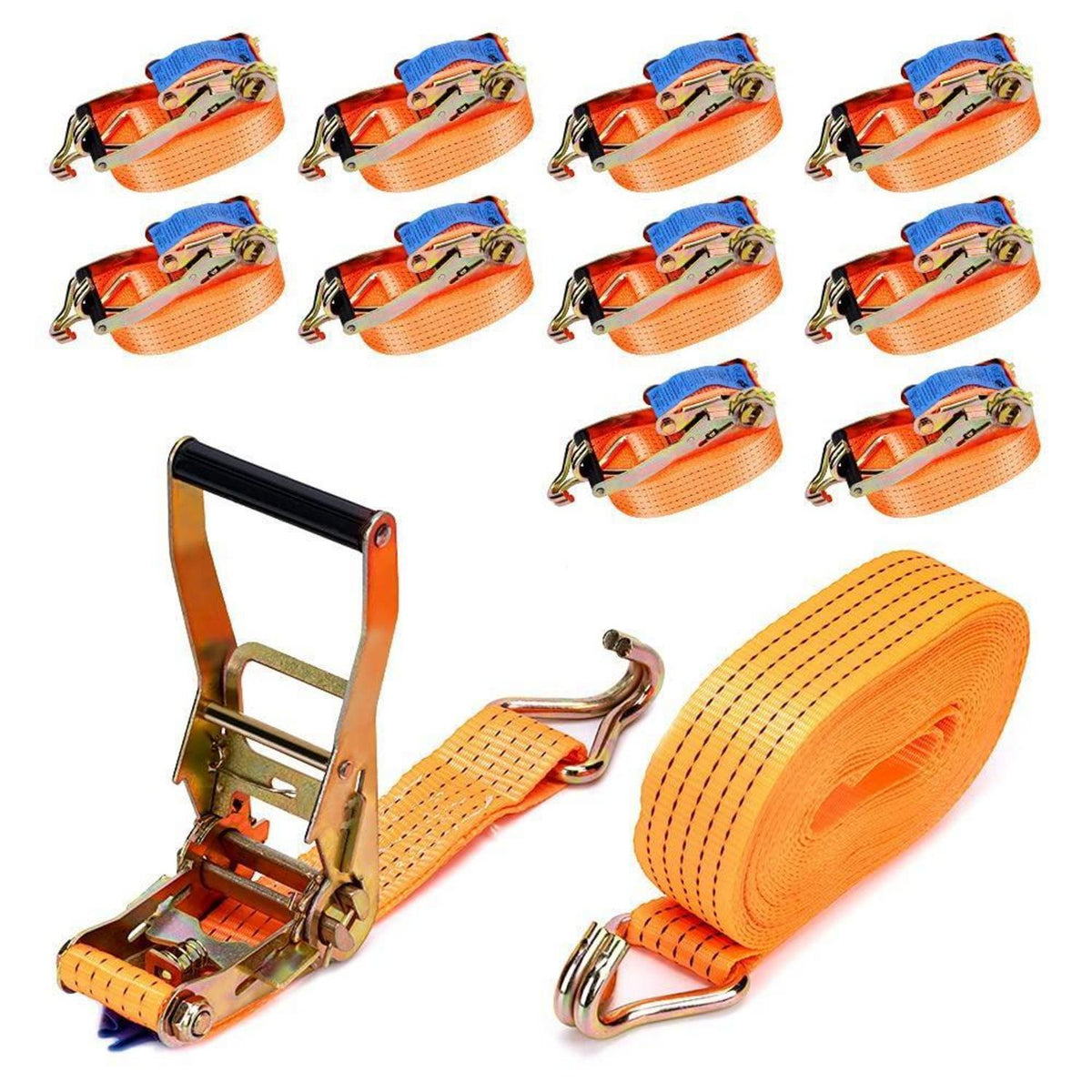 10 Spanngurte 5000kg 10m mit Ratsche – Set für Ladungssicherung