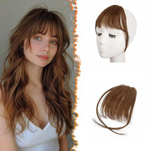 Echthaar Clip in Pony Mittelbraun Wispy Fringe Haarteil