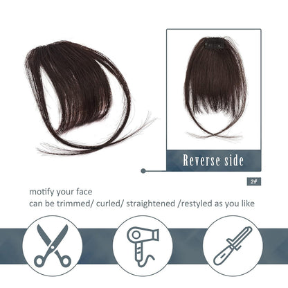 BARSDAR Clip in Bangs Haarverlängerung Fringe Pony dunkelbraun