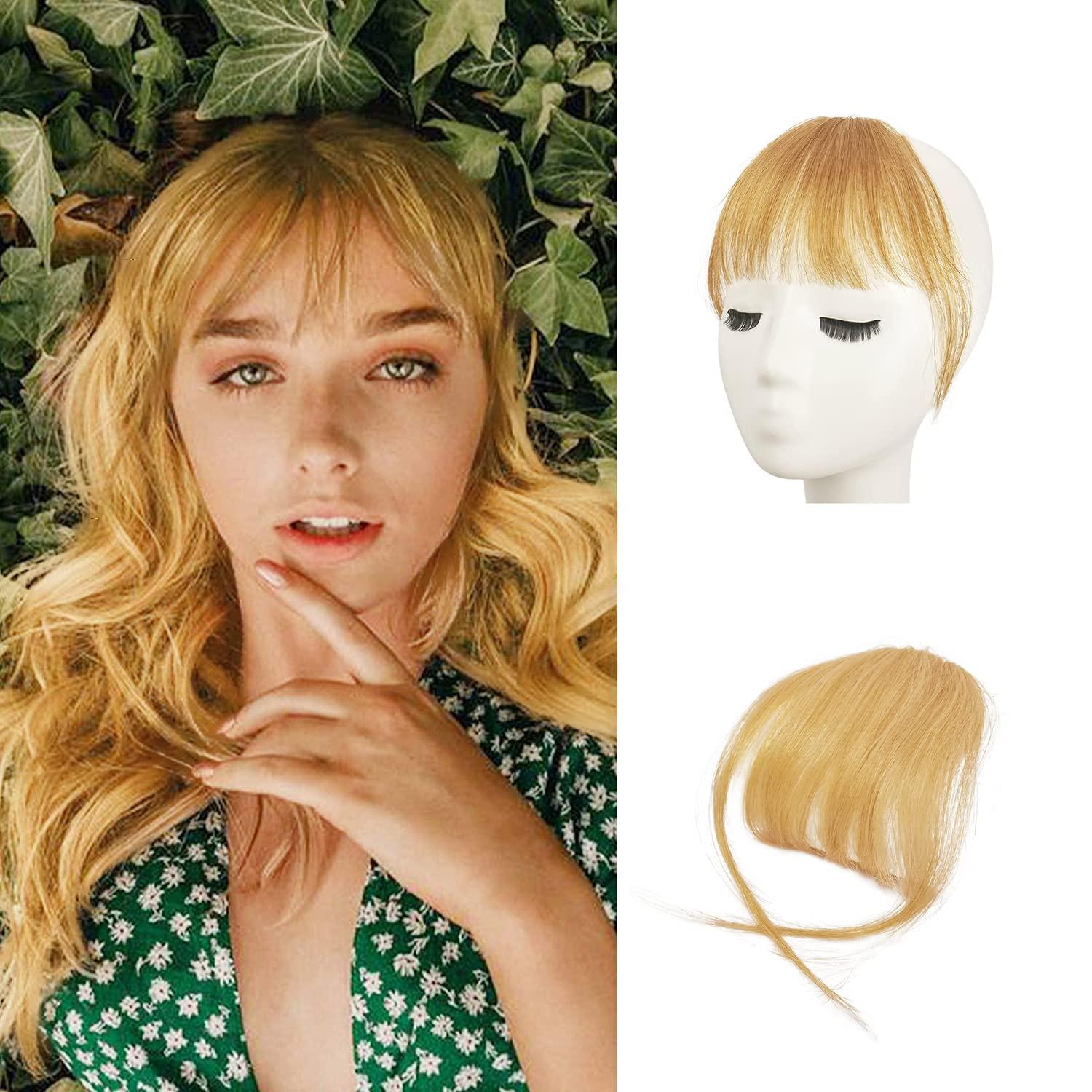 Echthaar Pony Clip-in Fransen French Bangs Erdbeerblond
