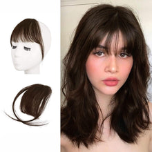 Echthaar Clip-in Bangs Wispy Pony Extensions Dunkelbraun