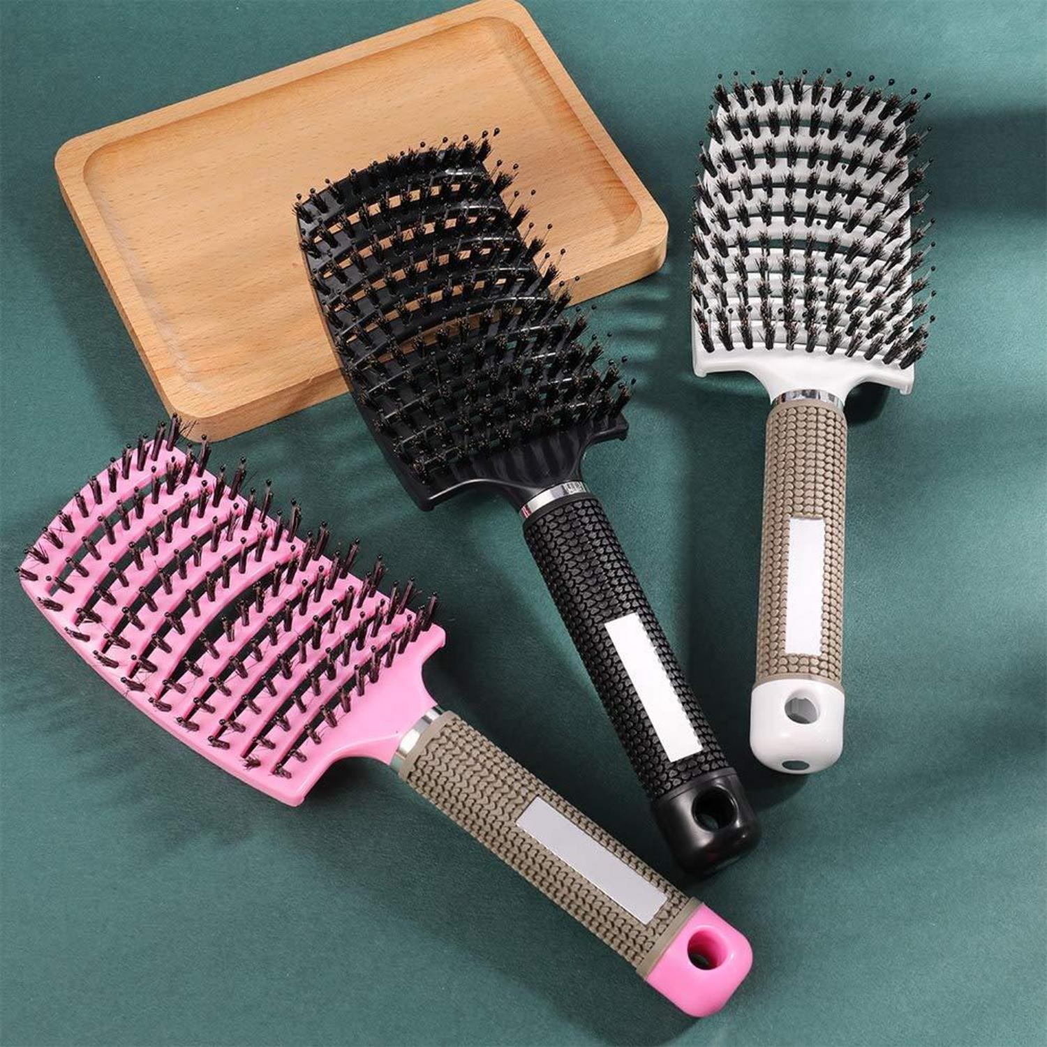 Entlüftete Haarbürste Wildschweinborsten Detangling Bürste Set