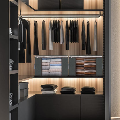 90L Underbed Storage Bags Set of 4 Boxes with Lid Grey