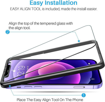 3er Set iPhone 12 Mini Hartglas Displayschutzfolien & Rückseitenschutz
