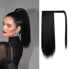 Pferdeschwanz Extensions Schwarz 35 cm Haarverlängerung Frauen 1B