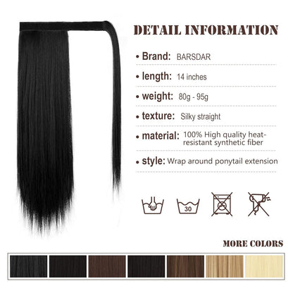 BARSDAR Pferdeschwanz Extensions 35cm Haarverlängerung Zopf 22H613