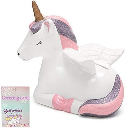 Einhorn Spardose Keramik Groß Mädchen Sparbüchse rosa