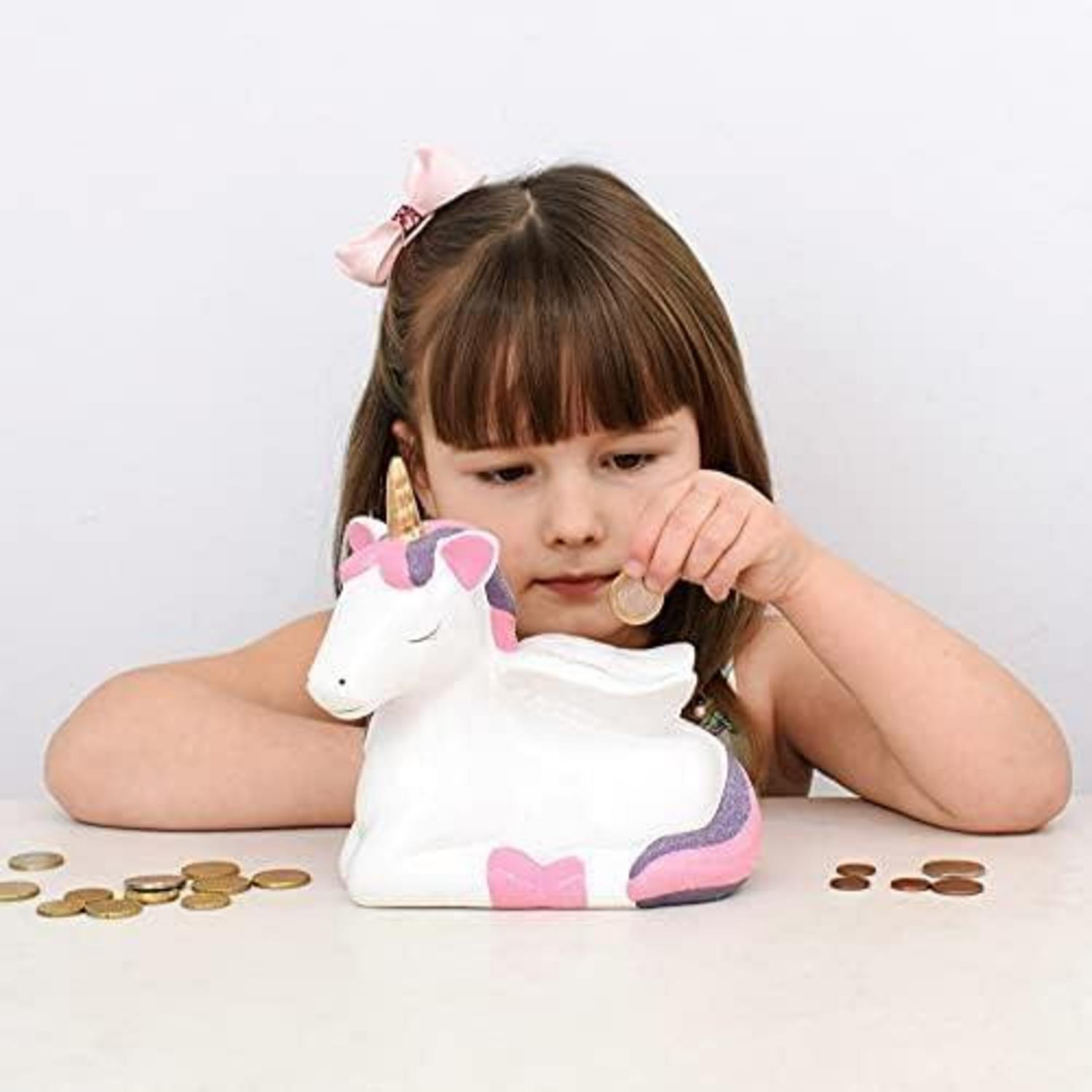 Einhorn Spardose Keramik Groß Mädchen Sparbüchse rosa