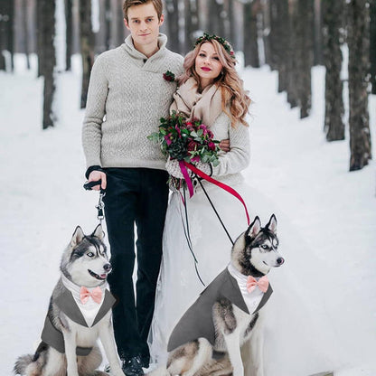 Kuoser Hund Smoking Anzug Bandana Set Haustier Formale