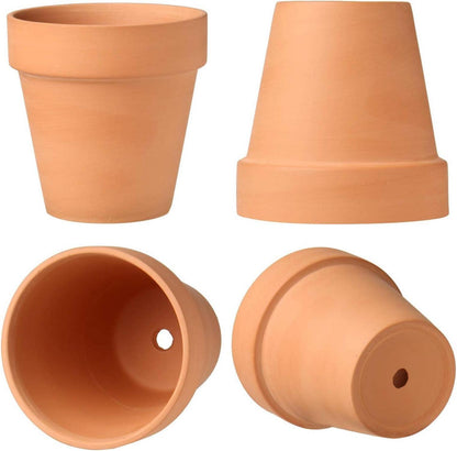 6er Set Terrakotta Pflanztöpfe mit Unterteller 10x10 cm Sukkulenten