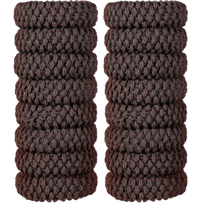 16er Pack elastische Baumwoll-Haargummis, nahtlos & dehnbar
