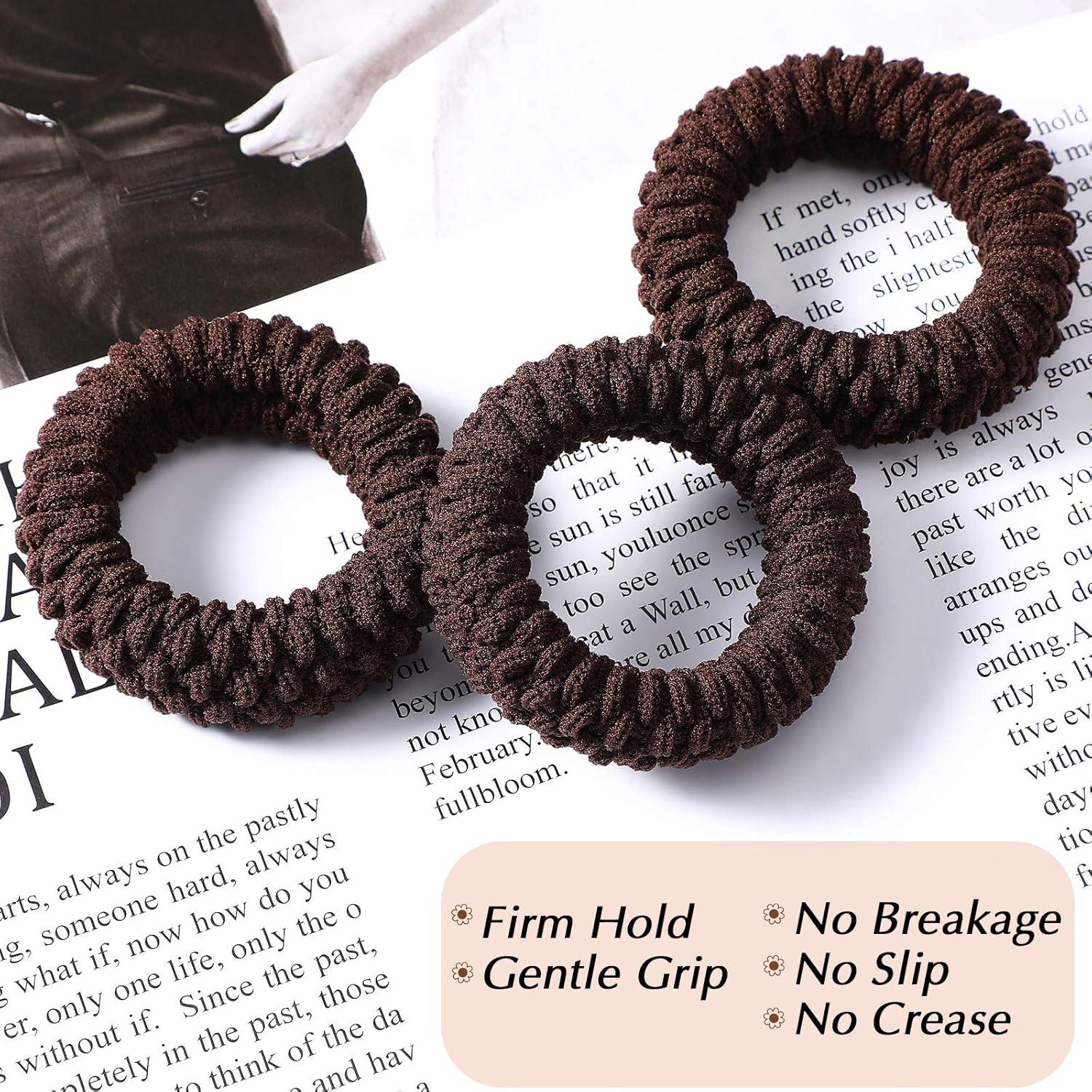 16er Pack Baumwolle Haargummis nahtlos elastisch Braun