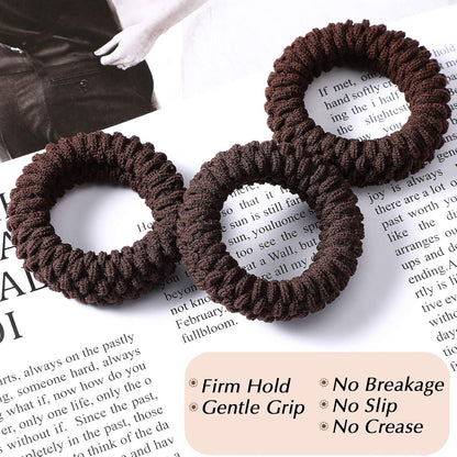 16er Pack Baumwolle Haargummis nahtlos elastisch Braun