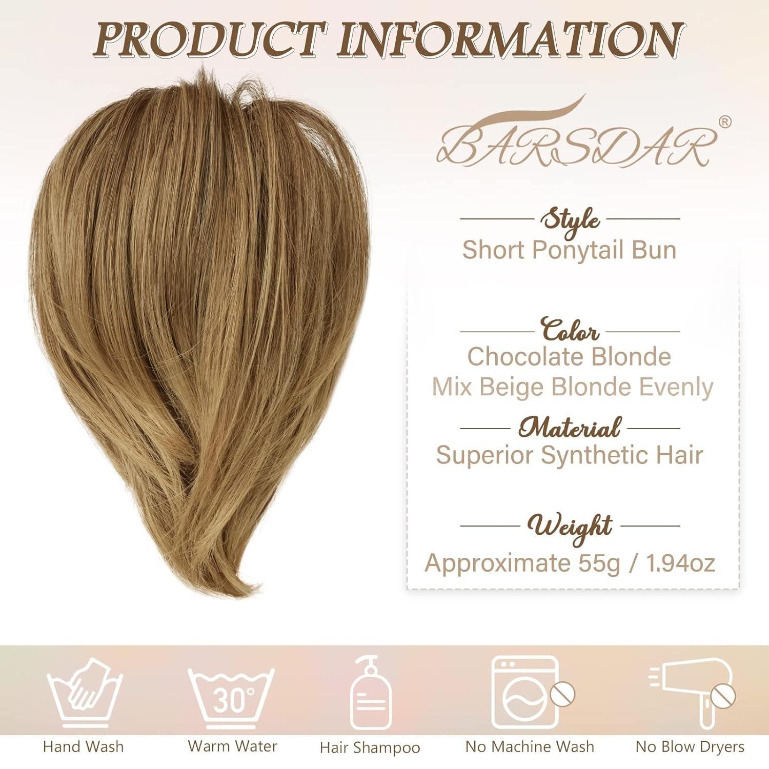 Haarteil Hair Extensions Haarknoten-Pferdeschwanz-Verlängerung 20cm