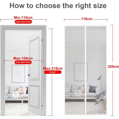 Fliegengitter Tür Magnet 110x220cm Insektenschutz Stärker