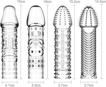 4er Pack Dick Sleeve - Silikon Penishülle für Stimulation
