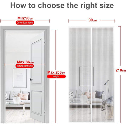 Fliegengitter Tür Magnet Insektenschutz 90x210cm