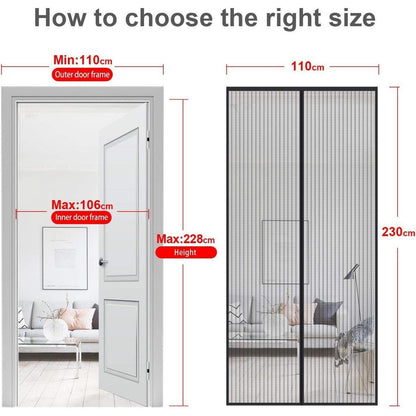 Fliegengitter Tür Magnet Insektenschutz Balkontür 110x230cm