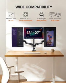 ErGear Monitor Halterung 3 Monitore mit USB 3.0 für 13-27