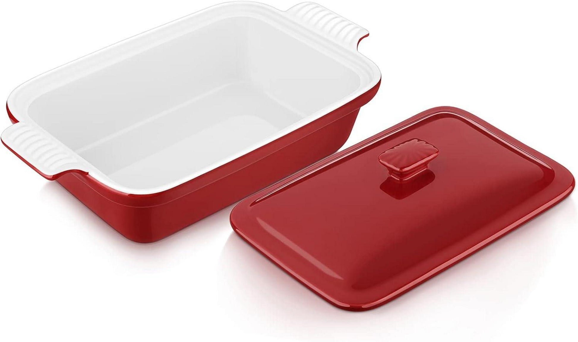 Pastetenform Steingut Rechteckige Backform mit Deckel 1850ml