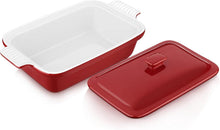 Pastetenform Steingut Rechteckige Backform mit Deckel 1850ml