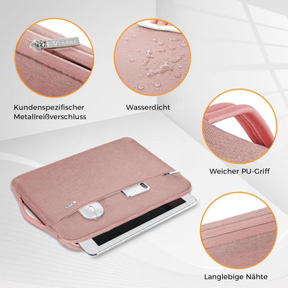 VOOVA Laptop Hülle 14 Zoll MacBook Air Hülle Wasserdicht 360°Schutz Laptoptasche Case Zenbook 14-14,6 Rosa