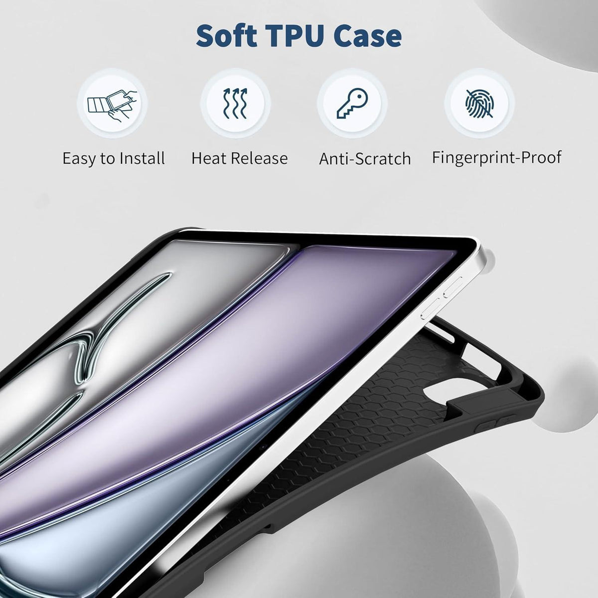 iPad Air 11 Zoll Hülle mit Stifthalter & Ständer Schwarz