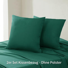 Kissenbezug 80x80 Dunkelgrün 2er Set Mikrofaser